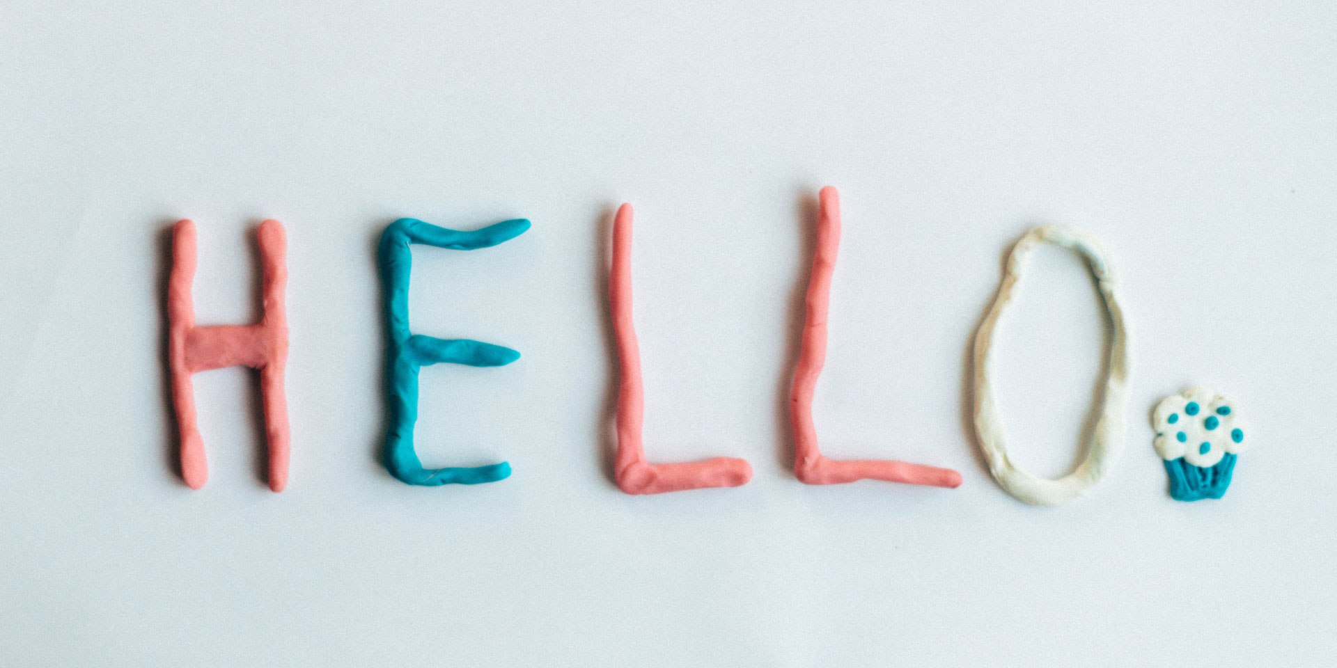 hello made from coloured clay